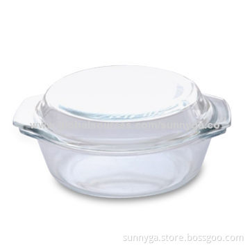 Oven Dish with Round Shape and Cover, 2.0L Capacity